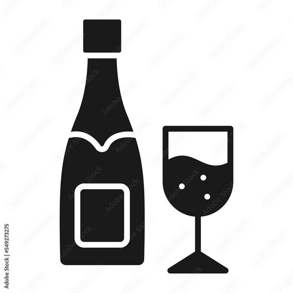 Wine bottle glyph icon isolated on white background Wine bottle glyph icon isolated on white background