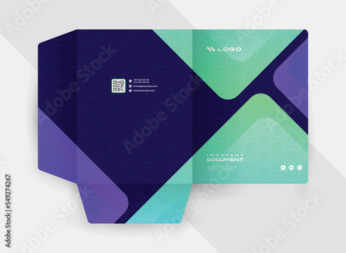 Presentation folder template design, Pocket folder design with trendy color