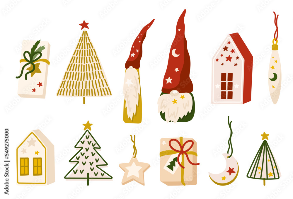 Christmas vector elements. Winter holidays illustrations Christmas vector elements. Winter holidays illustrations