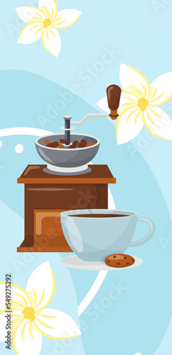 Vector odern poster card coffee backgrounds. Hipster templates for flyers, ba...