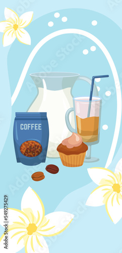 Vector odern poster card coffee backgrounds. Hipster templates for flyers, ba...