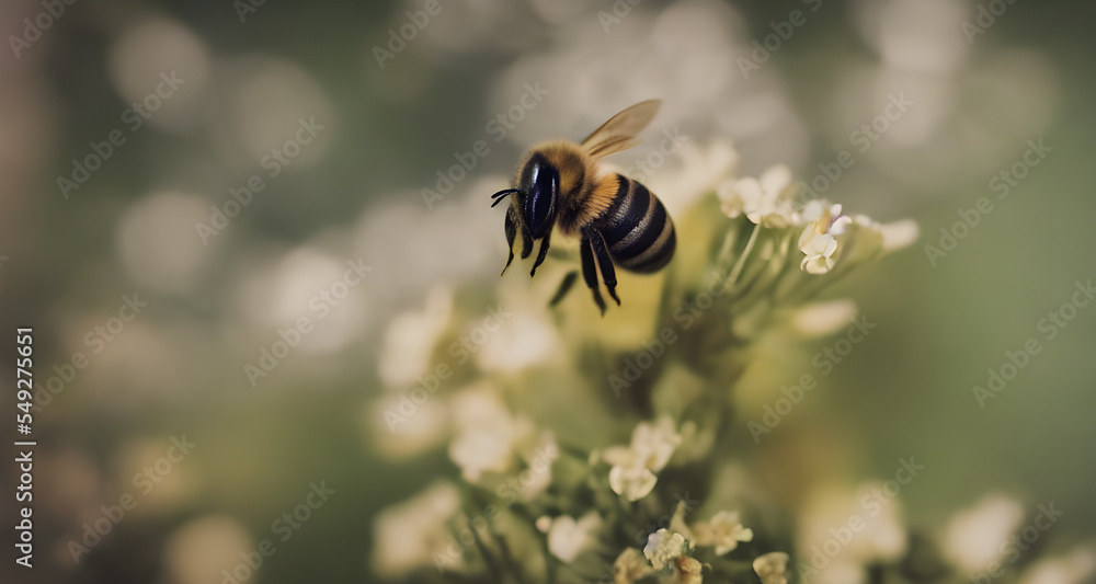 Digital Illustration Close Up Bee Digital Illustration Close Up Bee