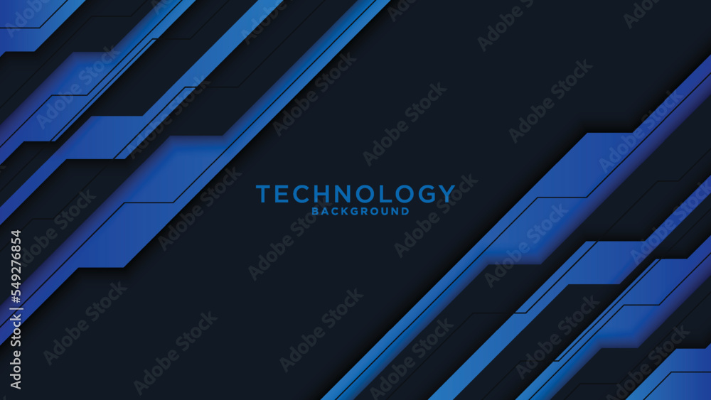 Abstract black and blue frame layout modern tech design template. Vector graphic. Abstract black and blue frame layout modern tech design template. Vector graphic.