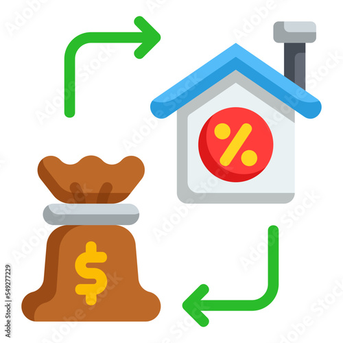 refinancing flat icon