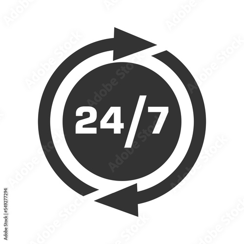 24 Hours a day service icon symbol vector EPS 10
