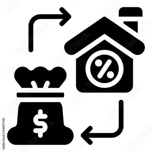 refinancing glyph icon