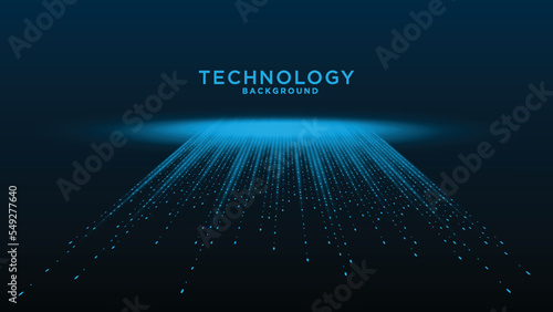 Dot blue pattern screen led light gradient texture background. Abstract technology big data digital background.