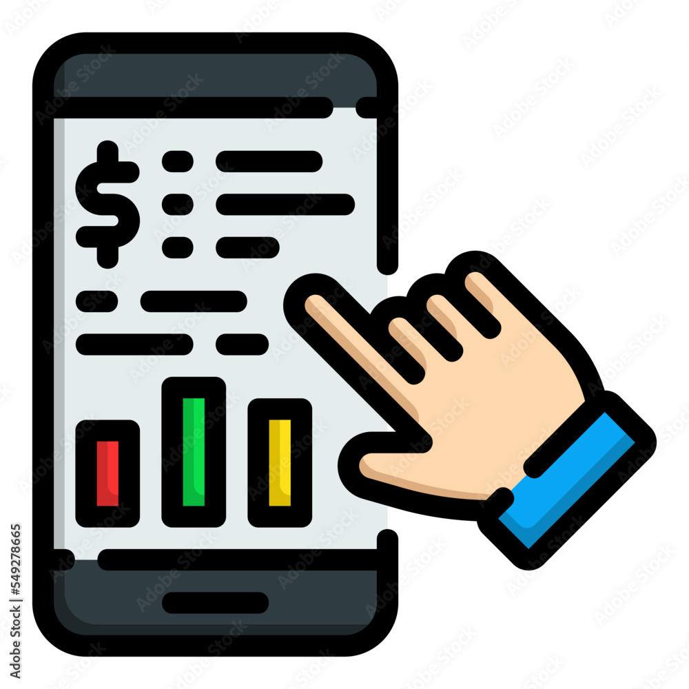 mobile analytics line color icon mobile analytics line color icon