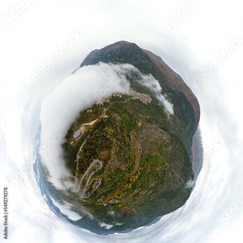 Pacentro globe panoramic aerial view