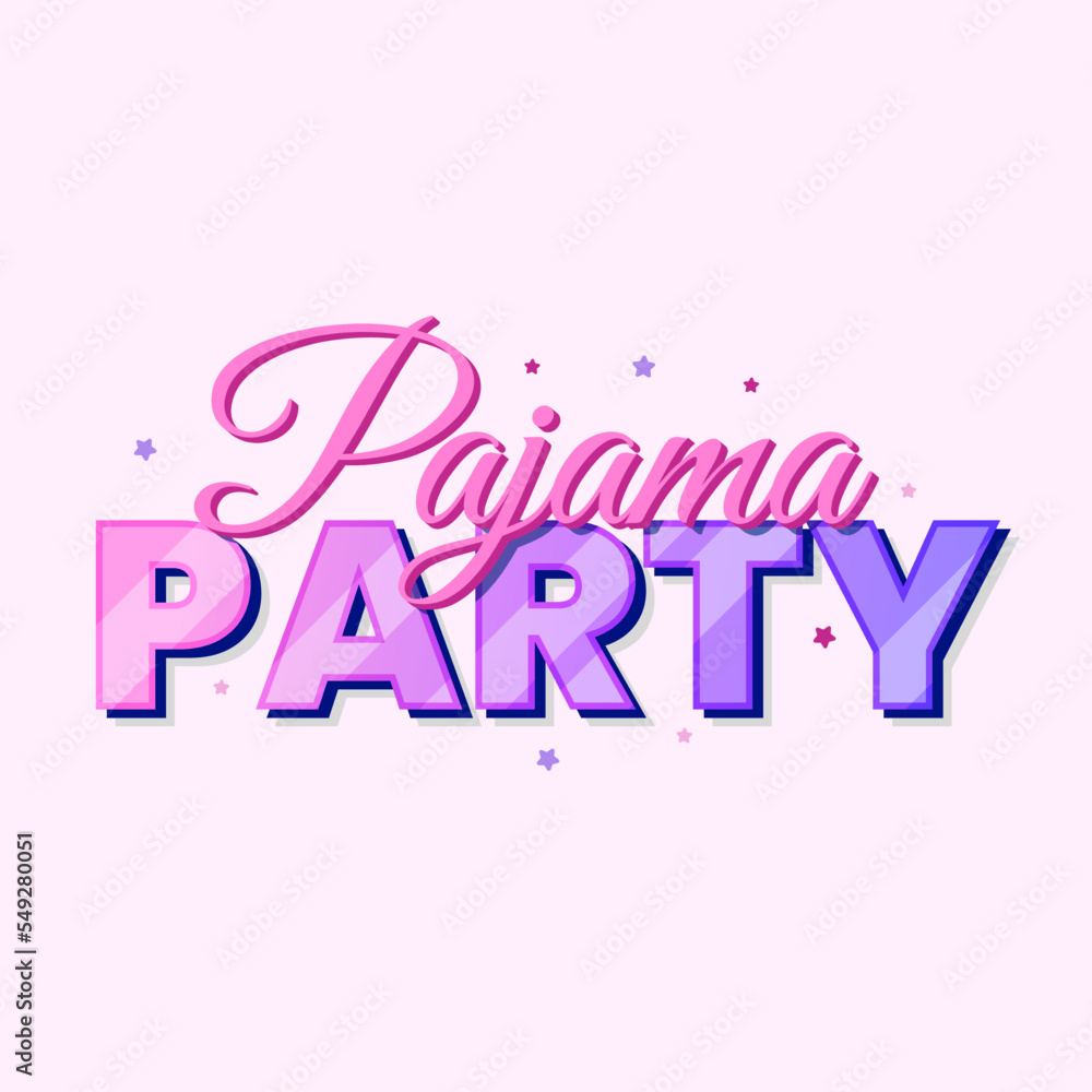 Pajama party text design banner vector