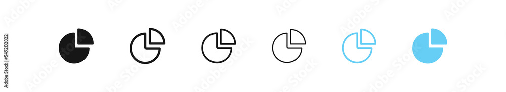 Chart pie icon. Graph circle sign. Infographic symbol. Diagram icons. Black and blue color. Vector sign. Chart pie icon. Graph circle sign. Infographic symbol. Diagram icons. Black and blue color. Vector sign.