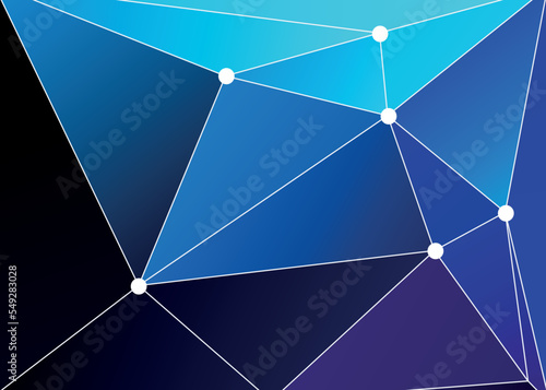 Abstract blue and dark blue polygonal background. Vector blurry triangle background design.