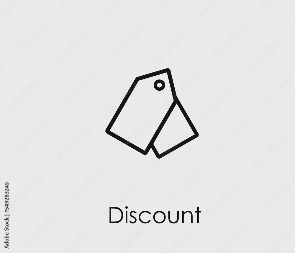 Discount vector icon. Editable stroke. Symbol in Line Art Style for Design, Presentation, Website or Mobile Apps Elements, Logo. Discount symbol illustration. Pixel vector graphics - Vector Discount vector icon. Editable stroke. Symbol in Line Art Style for Design, Presentation, Website or Mobile Apps Elements, Logo. Discount symbol illustration. Pixel vector graphics - Vector