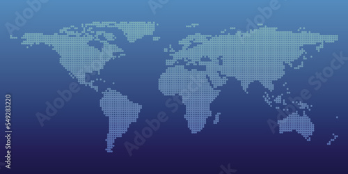 Dotted world map. Global Social Network. Abstract Digital Technology Background. 