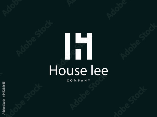 h letter logo design, h type logo with house concept, unique letter h logo design template