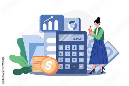 Accountant Illustration concept on white background