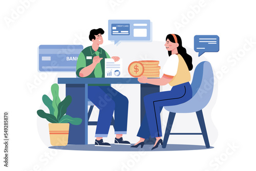 Credit Counselor Illustration concept on white background