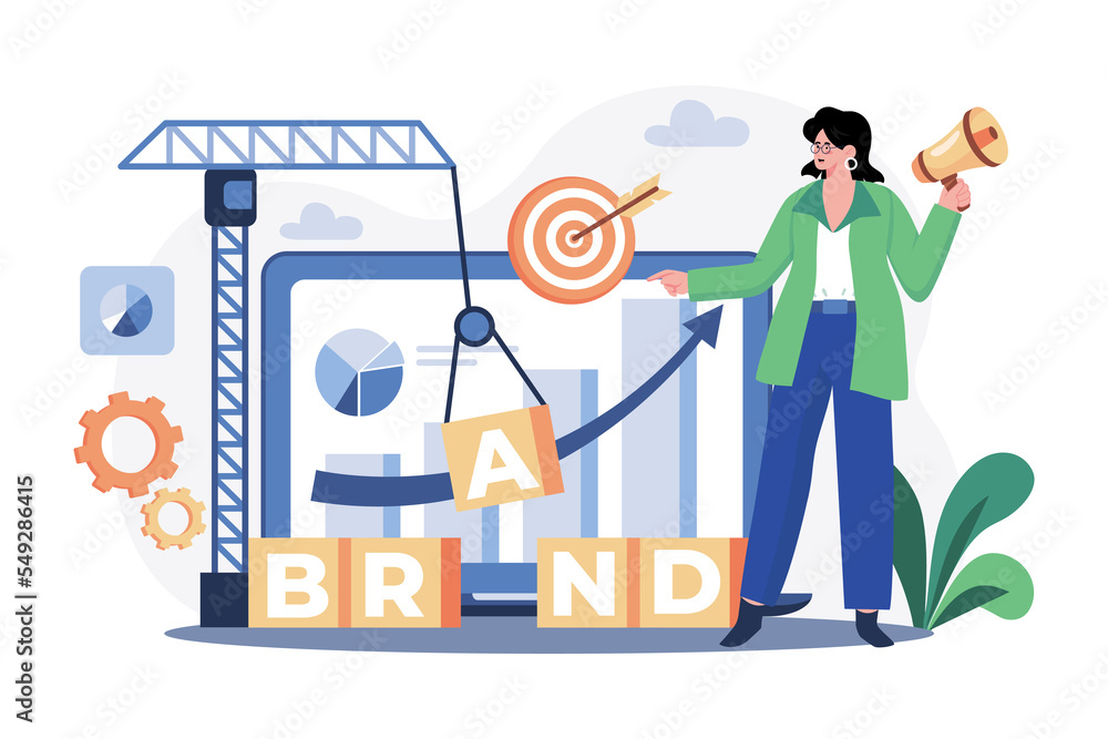 Fototapeta premium Brand Manager Illustration concept on white background