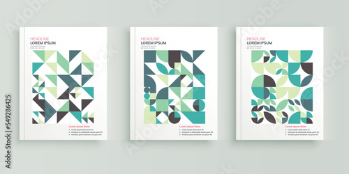 Abstract  Geometric book cover  flyer  and annual report designs set.