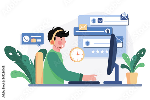 Customer Care Associate Illustration concept on white background