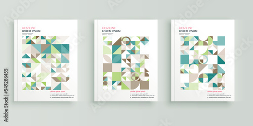 Abstract  Geometric book cover  flyer  and annual report designs set.