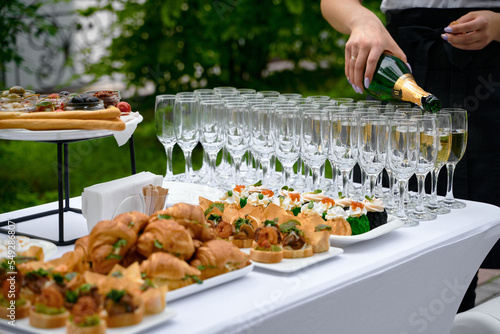 Offsite buffet. Photo of different food on the table