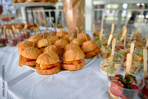 Offsite buffet. Photo of different food on the table