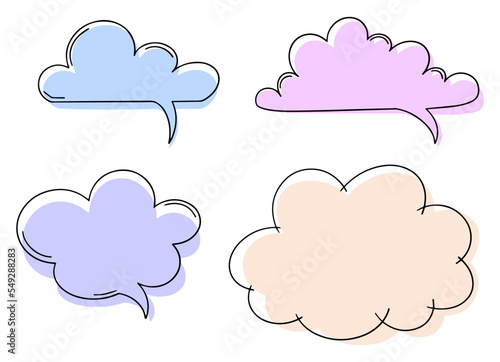 Hand drawn collection with bubble chat.