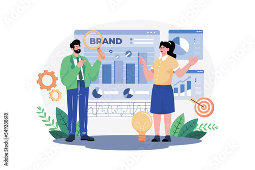 Brand Strategist Illustration concept on white background