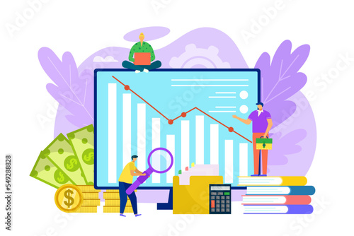 Global world crisis concept, financial graph chart, finance crisis at business world vector concept illustration