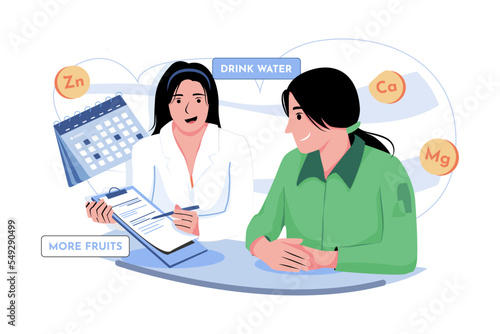 Female Nutritionist Doctor Giving Nutrition Plan