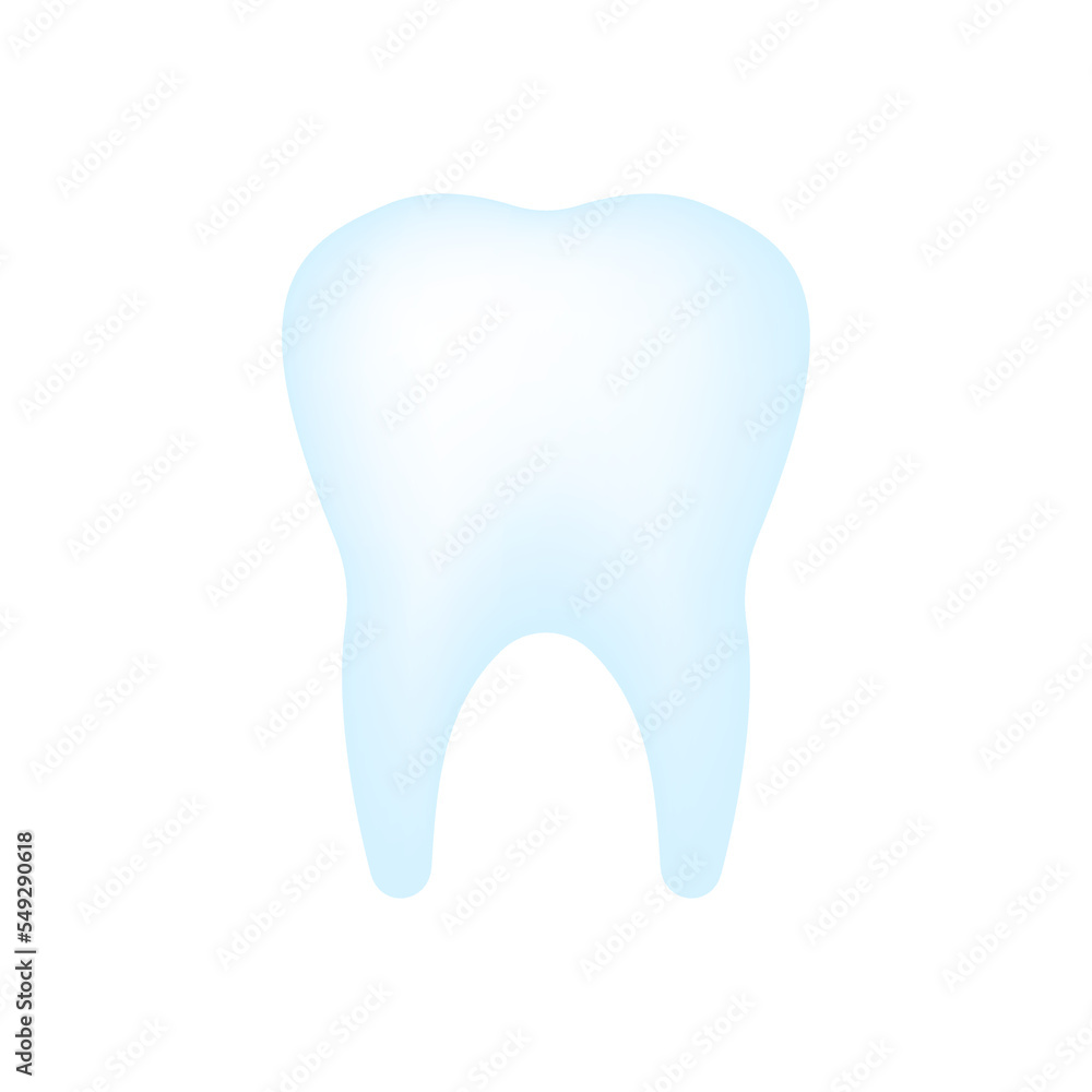 White tooth with blue gradient. Bone dental formation in mouth for healthy experience and food with dental procedures and vector care White tooth with blue gradient. Bone dental formation in mouth for healthy experience and food with dental procedures and vector care