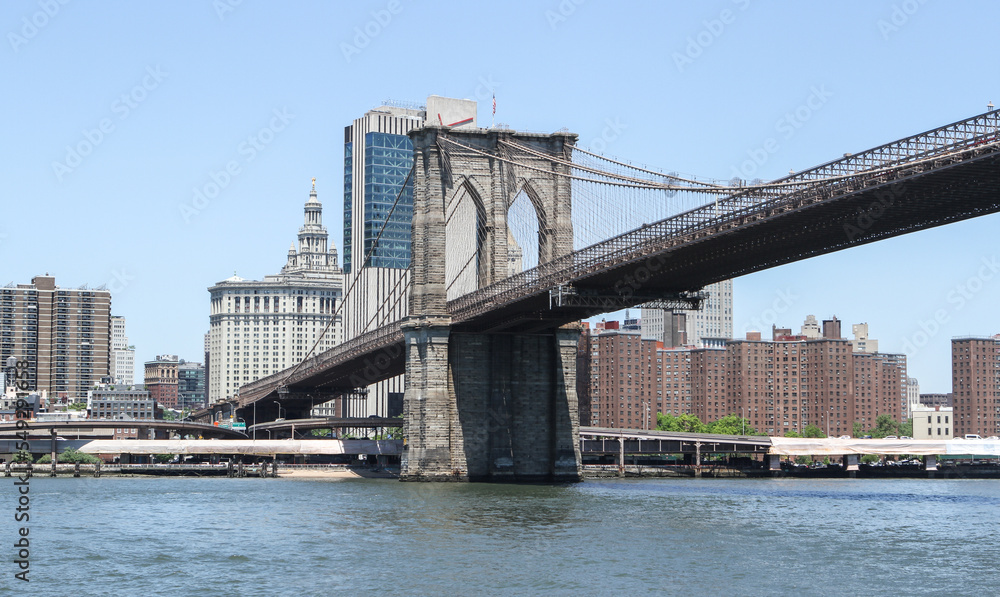 New York united states 21, may 2018 New York skyline showing Brooklyn Bridge