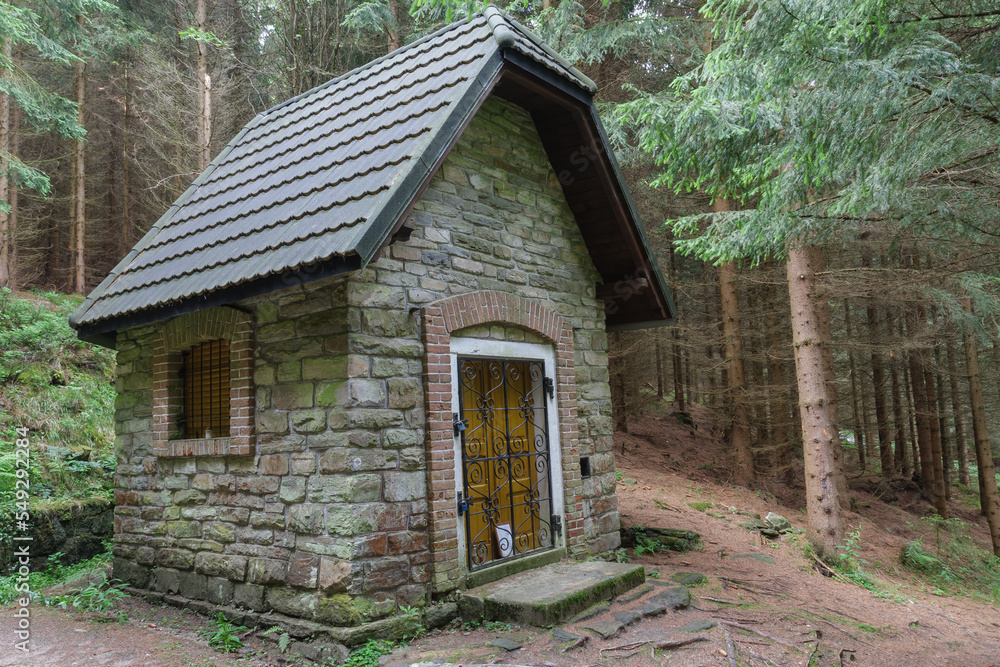 Forest chapel near spring called Good Water in Jesenik mountains. Forest chapel near spring called Good Water in Jesenik mountains.