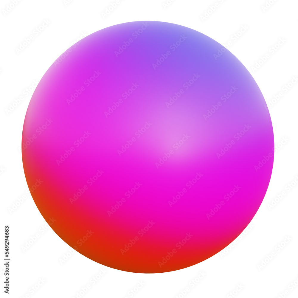 Holographic shape. 3D icon gradient circle. Abstract design element. 3D rendering.