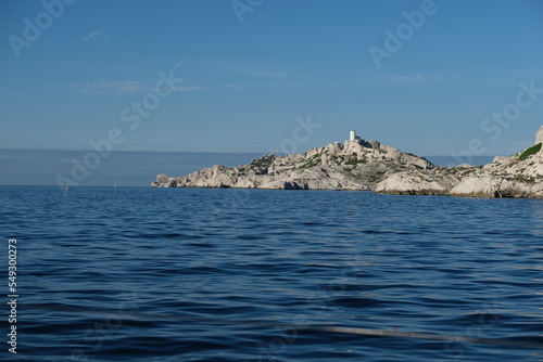 Lighthouse in the French Mediterranean on an island