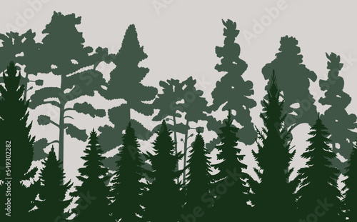 silhouette forest  nature green design vector