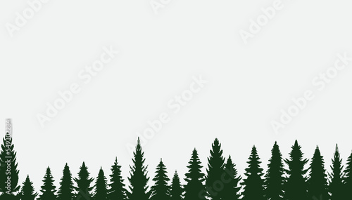 Fotografie, Obraz silhouette forest, fir trees, fir trees nature design vector