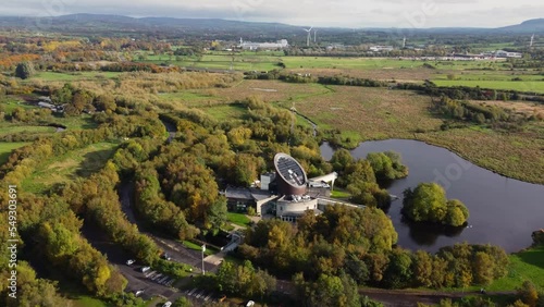 Aerial video of Ecos Nature Park Visitor and Conference Centre Ballymena County Antrim Northern Ireland photo