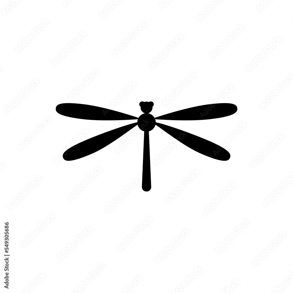 Black silhouette of dragonfly icon Black silhouette of dragonfly icon