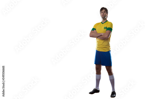Brazilian soccer player, celebrating the championship