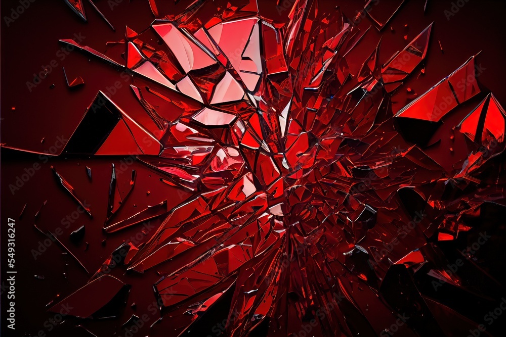 Computer generated image of abstract red shattered glass pattern. Chaotic,  messy, and intricate red pattern for wallpaper background Stock  Illustration | Adobe Stock