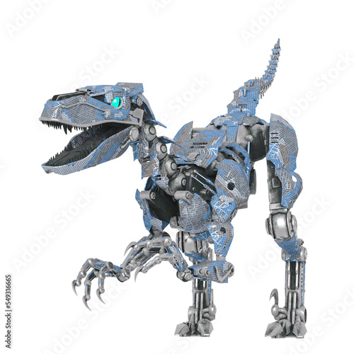 raptor in camouflage is ready to attack on white background