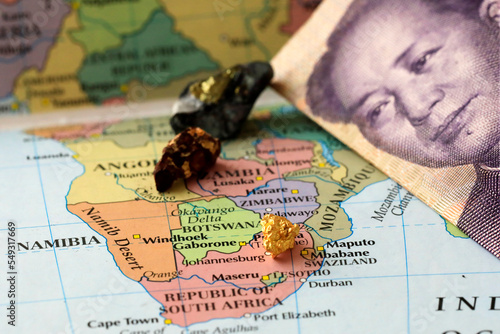 Wallpaper Mural Chinese banknote and a map of Africa Torontodigital.ca