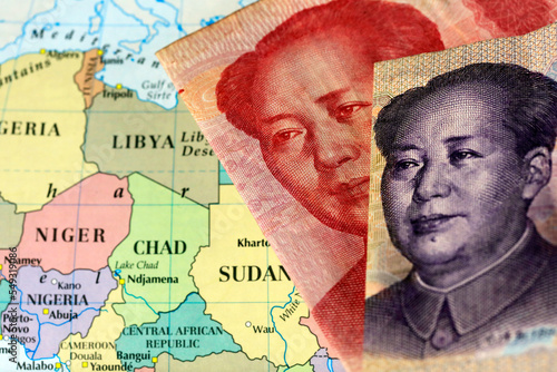 Wallpaper Mural Chinese banknotes and a map of Africa Torontodigital.ca