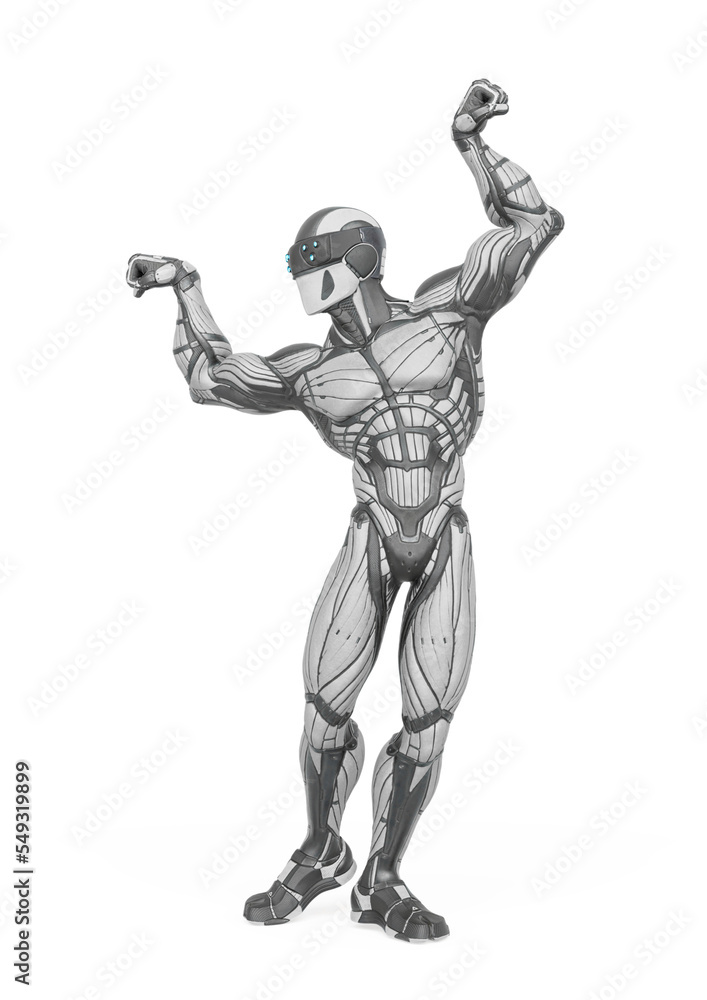 super hero is doing a dynamic bodybuilder pose in an exosuit super hero is doing a dynamic bodybuilder pose in an exosuit