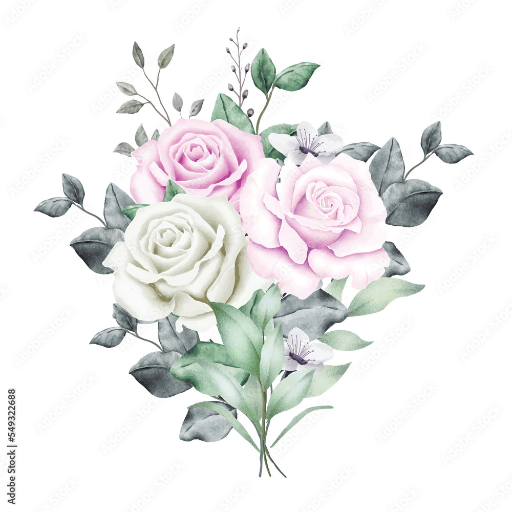 Bouquet Flower Roses Watercolor