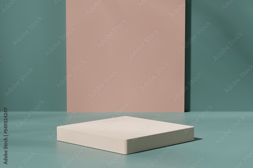 Scene with a podium for product presentation, 3d rendering Scene with a podium for product presentation, 3d rendering