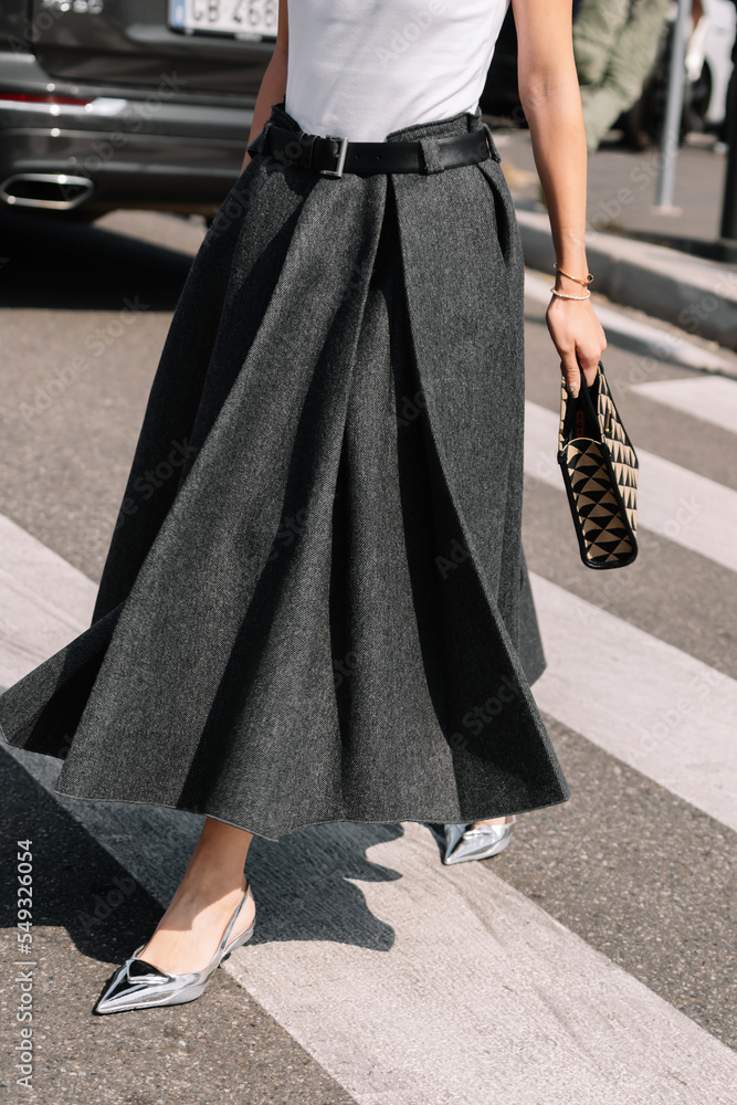 PRADA Pleats Wool Silk Short Skirt（PRADA 明るくっ Pleats Wool 
