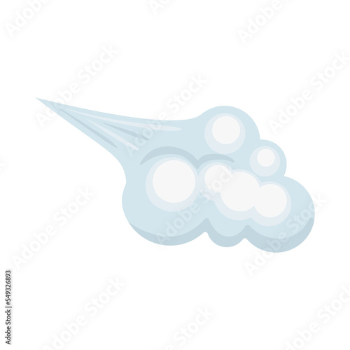 Blowing wind icon. Weather forecast. Concept of weather and other elements of nature. Simple vector flat illustration isolated on white.